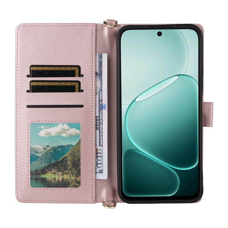 For OPPO A6x 5G / 4G / A6 5G Global Multifunctional 6-Card Slots Leather Phone Case with Wrist Strap