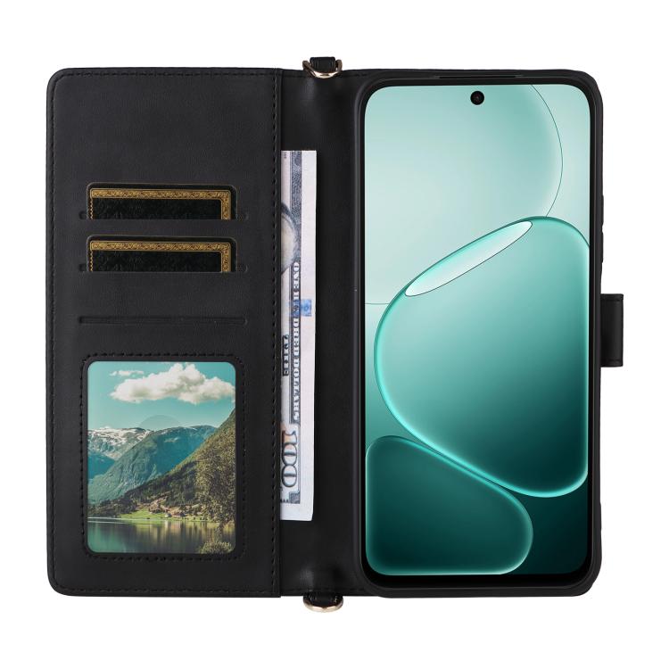 For OPPO A6x 5G / 4G / A6 5G Global Multifunctional 6-Card Slots Leather Phone Case with Wrist Strap