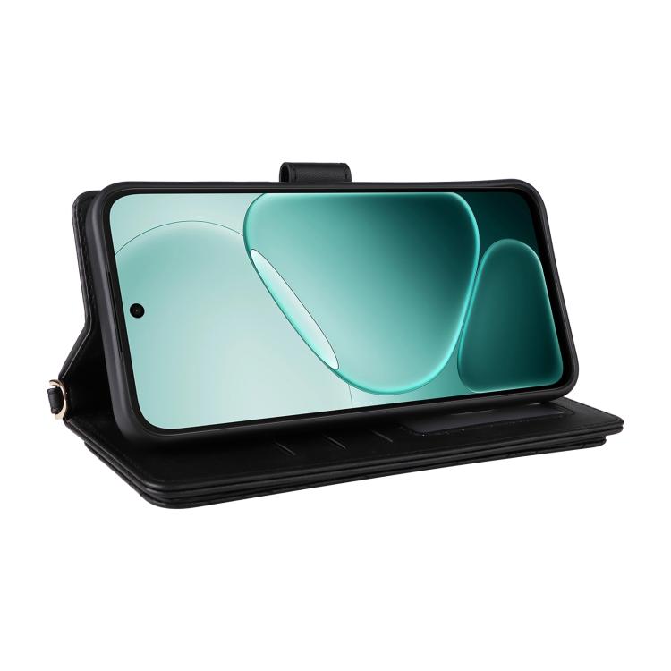 For OPPO A6x 5G / 4G / A6 5G Global Multifunctional 6-Card Slots Leather Phone Case with Wrist Strap