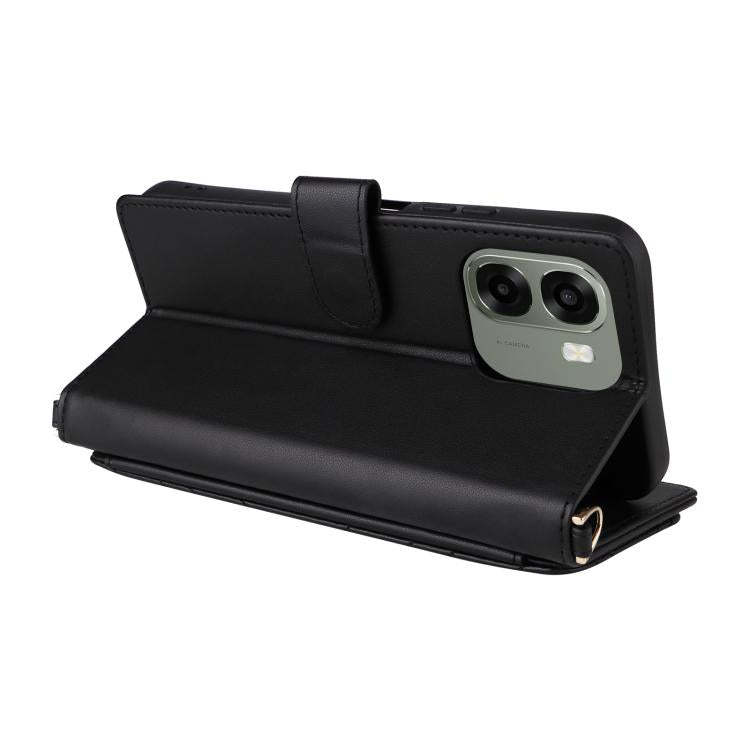 For OPPO A6x 5G / 4G / A6 5G Global Multifunctional 6-Card Slots Leather Phone Case with Wrist Strap