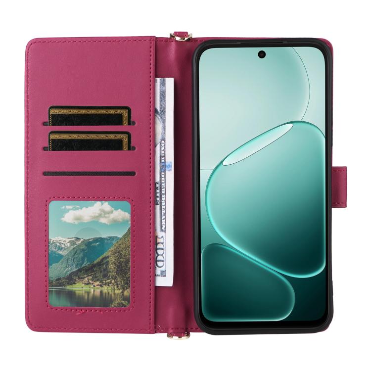 For OPPO A6x 5G / 4G / A6 5G Global Multifunctional 6-Card Slots Leather Phone Case with Wrist Strap