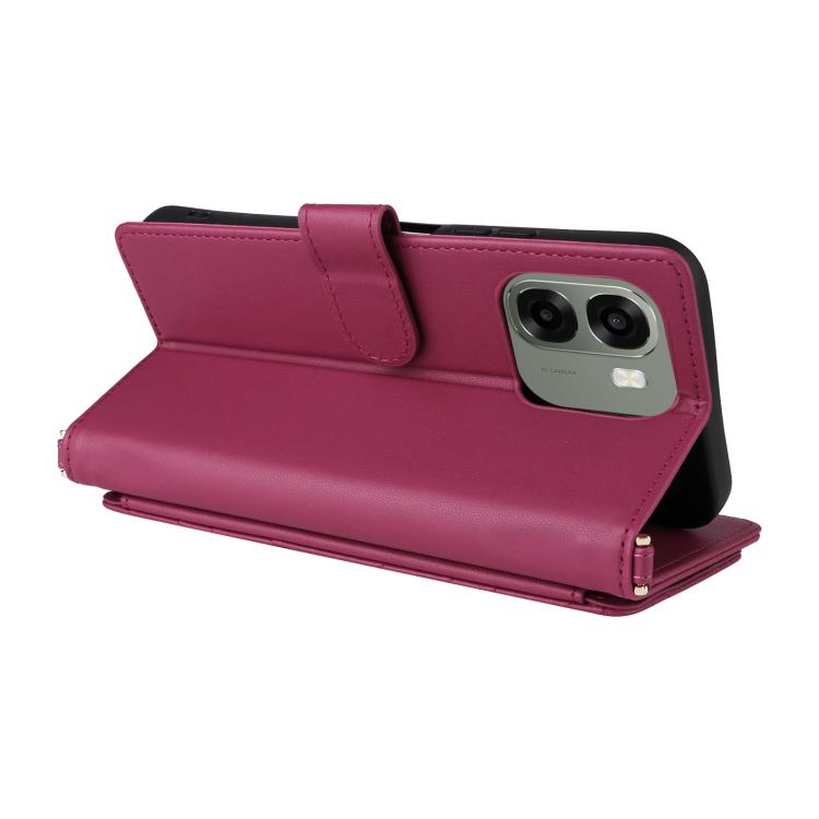 For OPPO A6x 5G / 4G / A6 5G Global Multifunctional 6-Card Slots Leather Phone Case with Wrist Strap