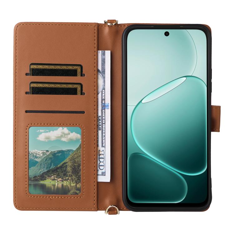 For OPPO A6x 5G / 4G / A6 5G Global Multifunctional 6-Card Slots Leather Phone Case with Wrist Strap