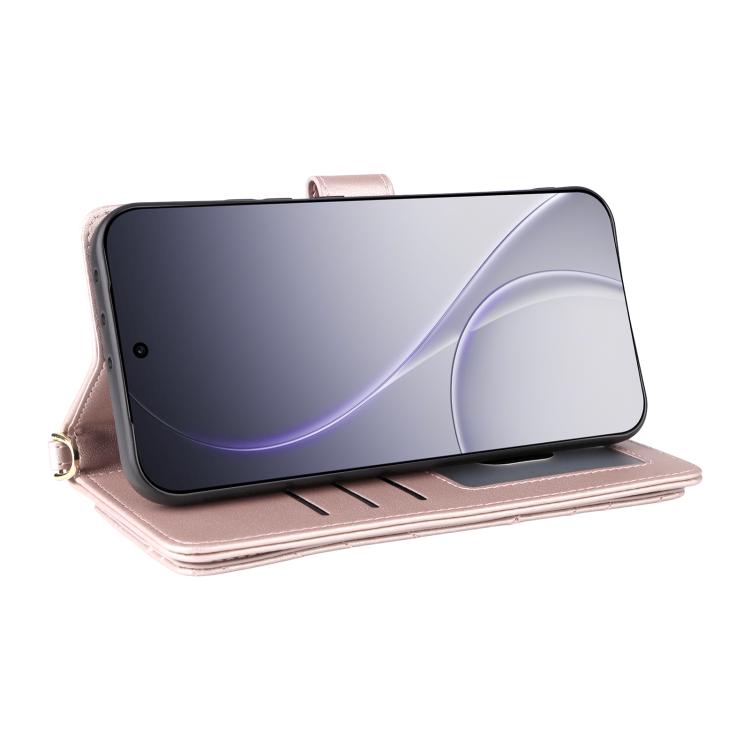 For OPPO Reno15 Pro Max 5G Global Multifunctional 6-Card Slots Leather Phone Case with Wrist Strap