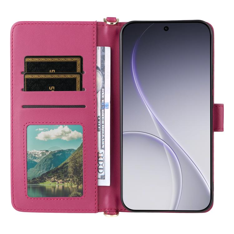 For OPPO Reno15 Pro Max 5G Global Multifunctional 6-Card Slots Leather Phone Case with Wrist Strap