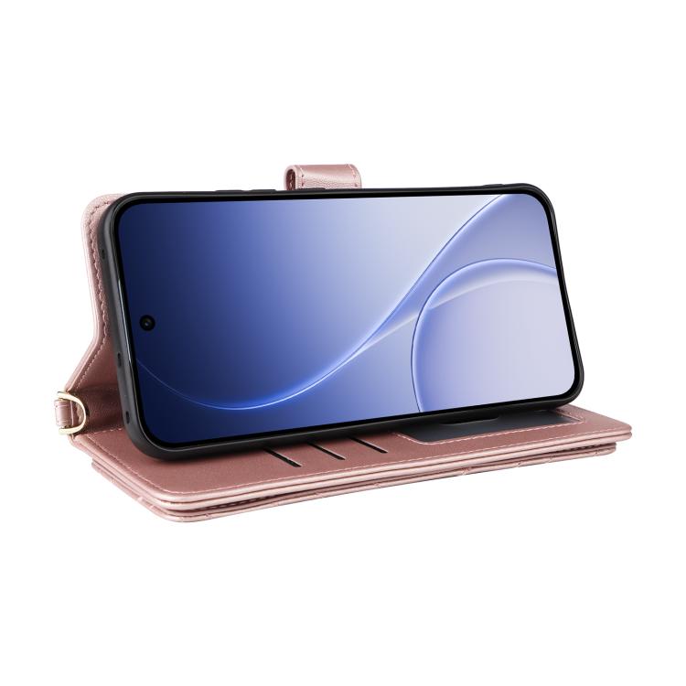 For OPPO Reno15 F 5G Multifunctional 6-Card Slots Leather Phone Case with Wrist Strap