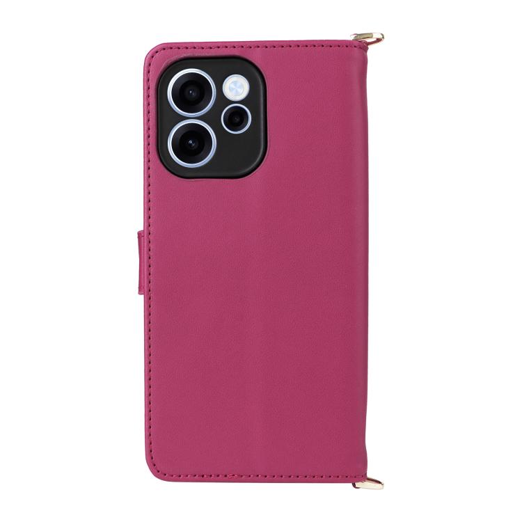 For OPPO Reno15 F 5G Multifunctional 6-Card Slots Leather Phone Case with Wrist Strap