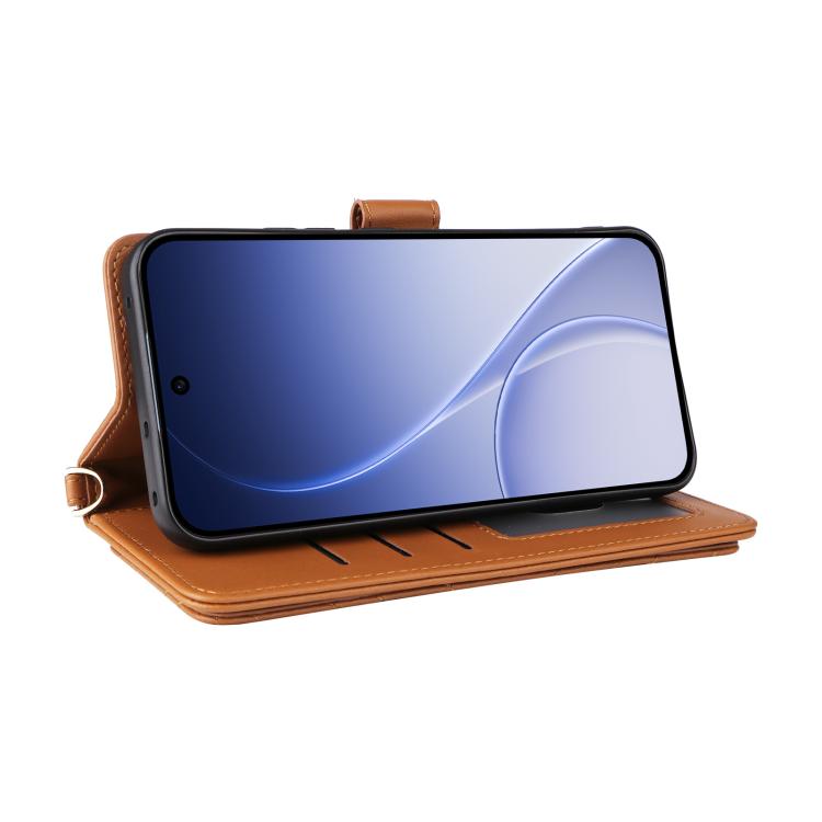 For OPPO Reno15 F 5G Multifunctional 6-Card Slots Leather Phone Case with Wrist Strap