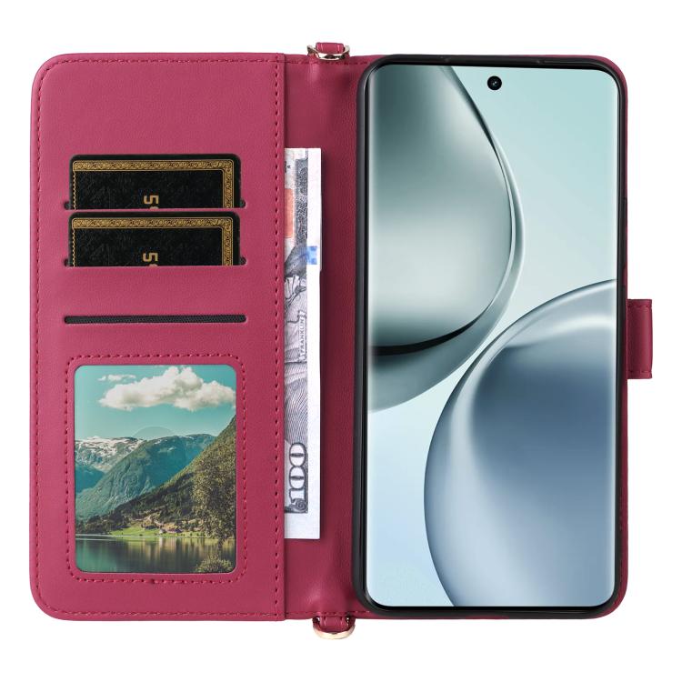 For Realme 14 Pro 5G Multifunctional 6-Card Slots Leather Phone Case with Wrist Strap