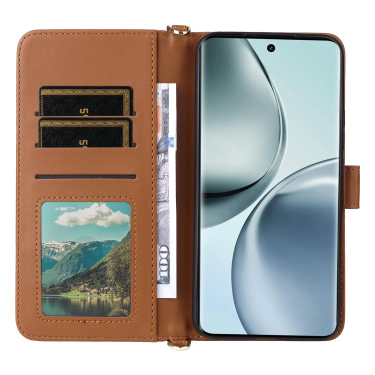 For Realme 14 Pro 5G Multifunctional 6-Card Slots Leather Phone Case with Wrist Strap
