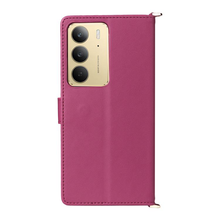 For Realme 14x 5G / C75 4G / V60 Pro 5G Multifunctional 6-Card Slots Leather Phone Case with Wrist Strap