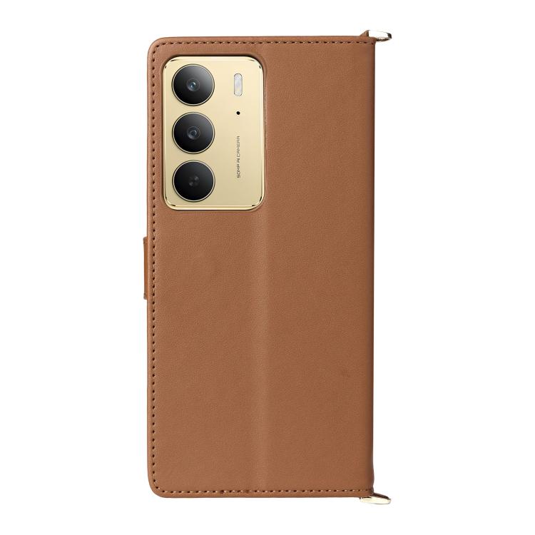 For Realme 14x 5G / C75 4G / V60 Pro 5G Multifunctional 6-Card Slots Leather Phone Case with Wrist Strap