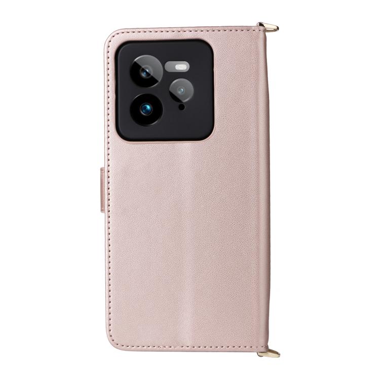 For Realme GT 7 Pro Multifunctional 6-Card Slots Leather Phone Case with Wrist Strap
