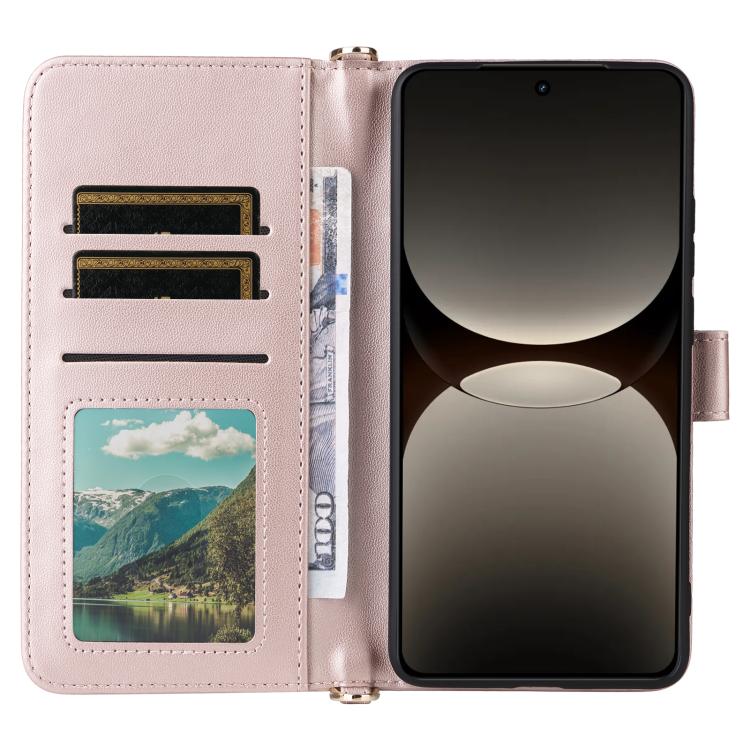 For Realme GT 7 Pro Multifunctional 6-Card Slots Leather Phone Case with Wrist Strap
