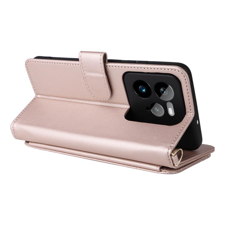 For Realme GT 7 Pro Multifunctional 6-Card Slots Leather Phone Case with Wrist Strap