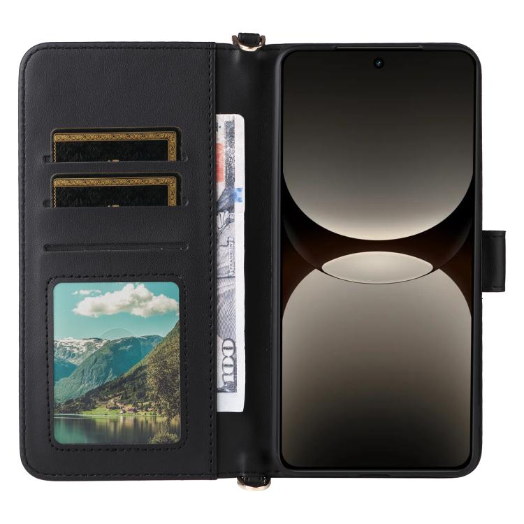 For Realme GT 7 Pro Multifunctional 6-Card Slots Leather Phone Case with Wrist Strap