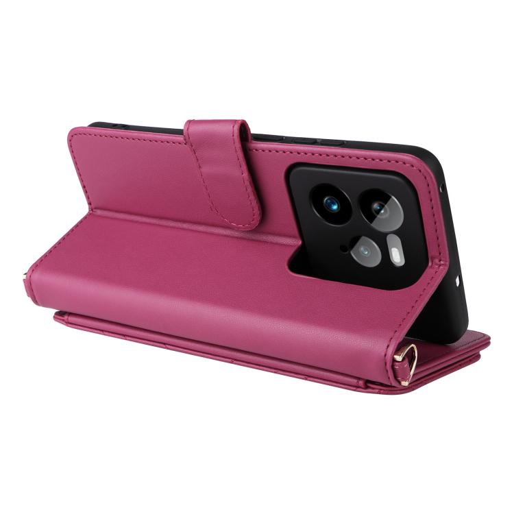 For Realme GT 7 Pro Multifunctional 6-Card Slots Leather Phone Case with Wrist Strap