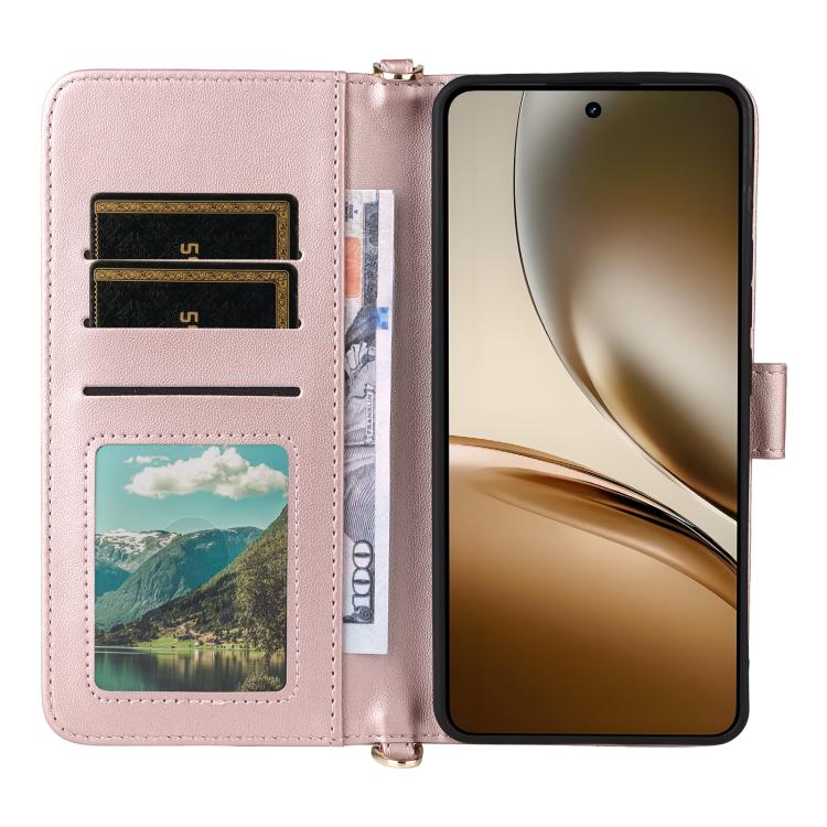 For Realme Neo7x 5G / P3 5G Multifunctional 6-Card Slots Leather Phone Case with Wrist Strap