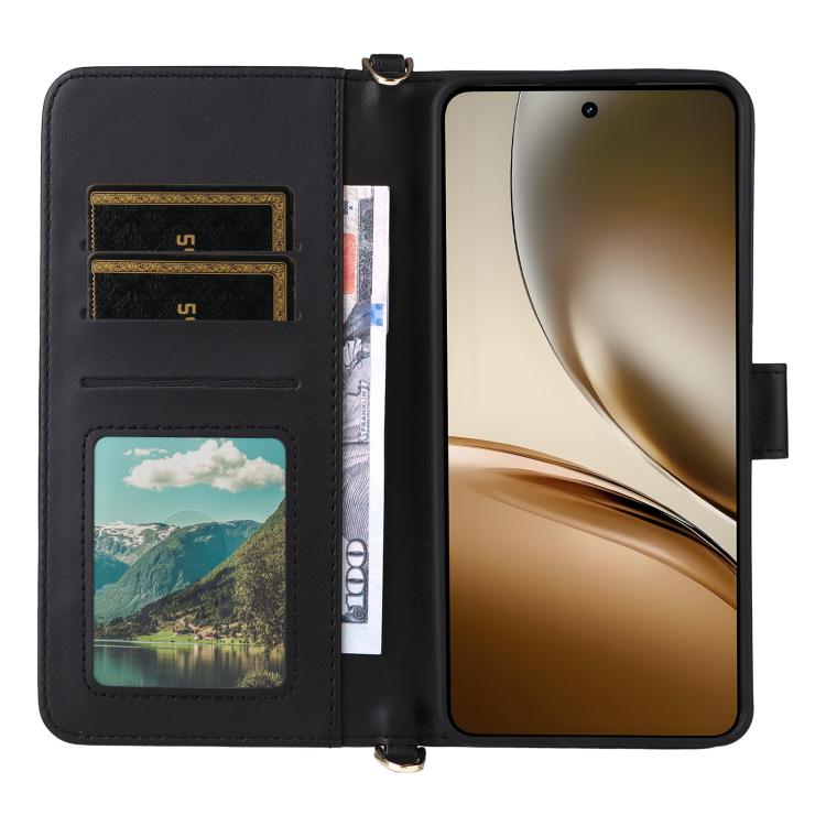 For Realme Neo7x 5G / P3 5G Multifunctional 6-Card Slots Leather Phone Case with Wrist Strap