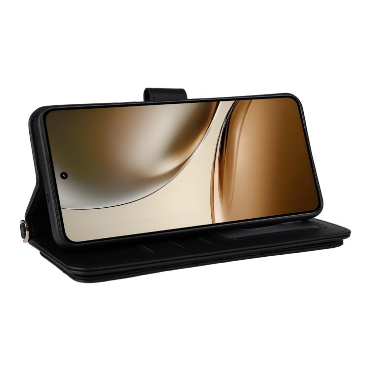 For Realme Neo7x 5G / P3 5G Multifunctional 6-Card Slots Leather Phone Case with Wrist Strap