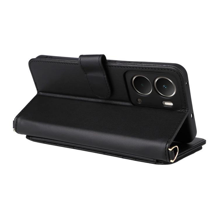 For Realme Neo7x 5G / P3 5G Multifunctional 6-Card Slots Leather Phone Case with Wrist Strap