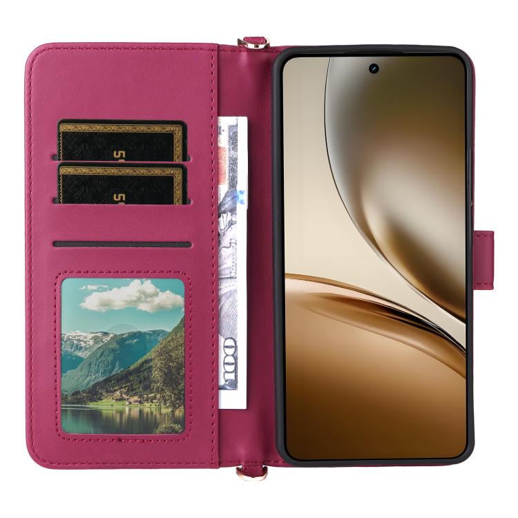 For Realme Neo7x 5G / P3 5G Multifunctional 6-Card Slots Leather Phone Case with Wrist Strap