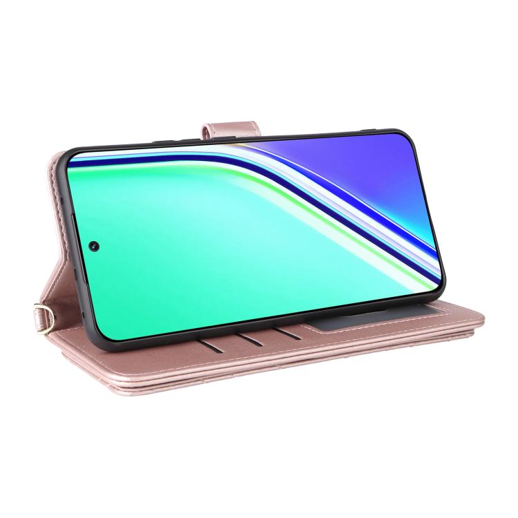 For Realme P3 Pro 5G Multifunctional 6-Card Slots Leather Phone Case with Wrist Strap