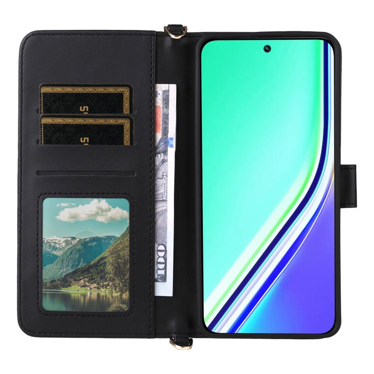 For Realme P3 Pro 5G Multifunctional 6-Card Slots Leather Phone Case with Wrist Strap