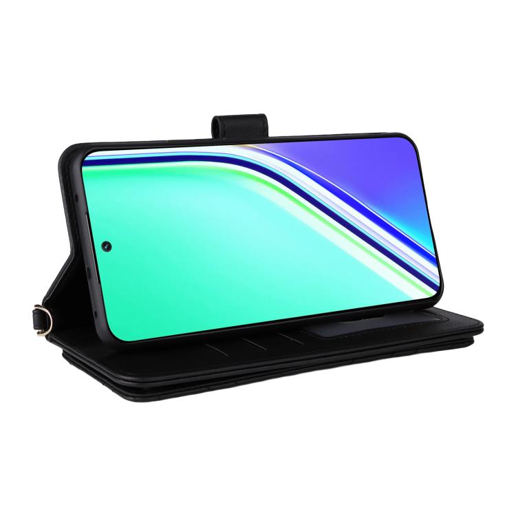 For Realme P3 Pro 5G Multifunctional 6-Card Slots Leather Phone Case with Wrist Strap