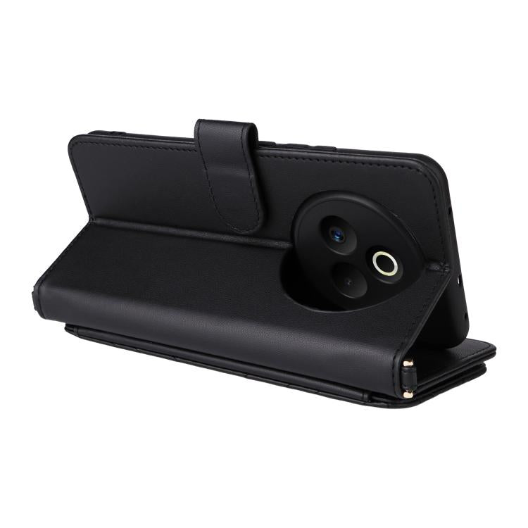For Realme P3 Pro 5G Multifunctional 6-Card Slots Leather Phone Case with Wrist Strap