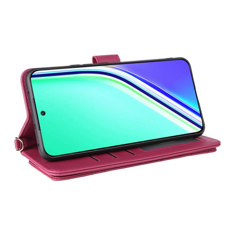 For Realme P3 Pro 5G Multifunctional 6-Card Slots Leather Phone Case with Wrist Strap