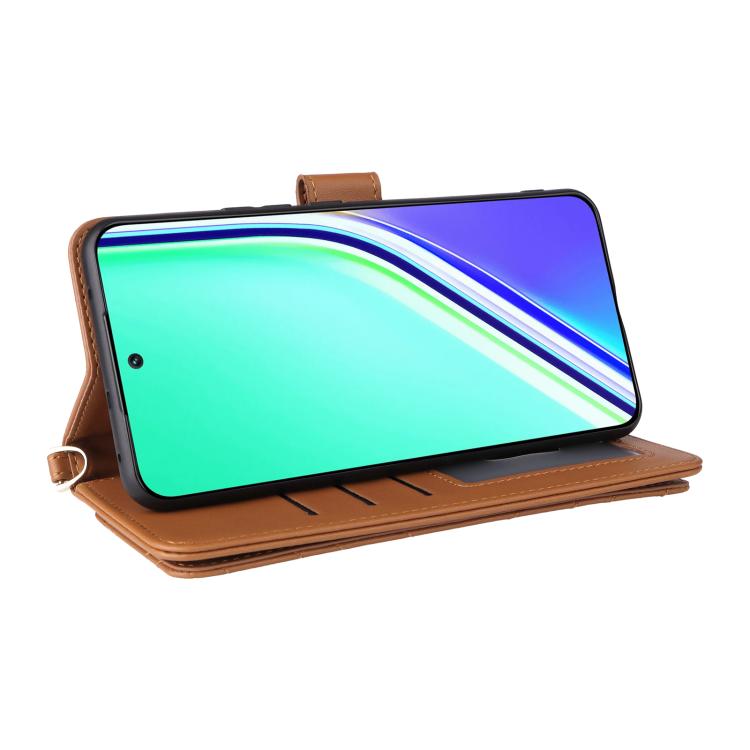 For Realme P3 Pro 5G Multifunctional 6-Card Slots Leather Phone Case with Wrist Strap