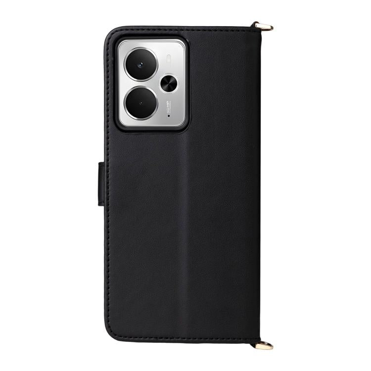 For Realme 14 5G Multifunctional 6-Card Slots Leather Phone Case with Wrist Strap