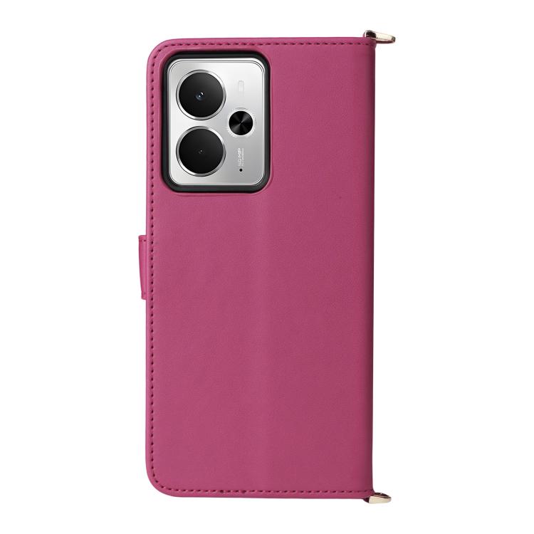 For Realme 14 5G Multifunctional 6-Card Slots Leather Phone Case with Wrist Strap