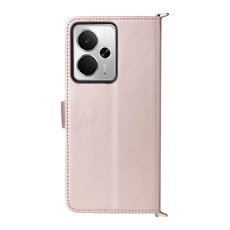 For Realme 14T 5G Multifunctional 6-Card Slots Leather Phone Case with Wrist Strap