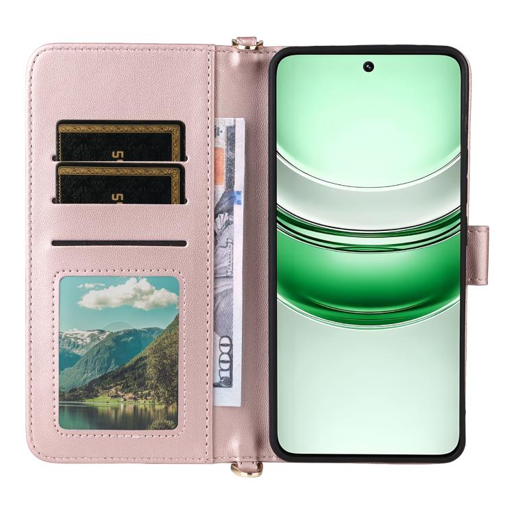 For Realme 14x 5G Malaysia / V70 Multifunctional 6-Card Slots Leather Phone Case with Wrist Strap