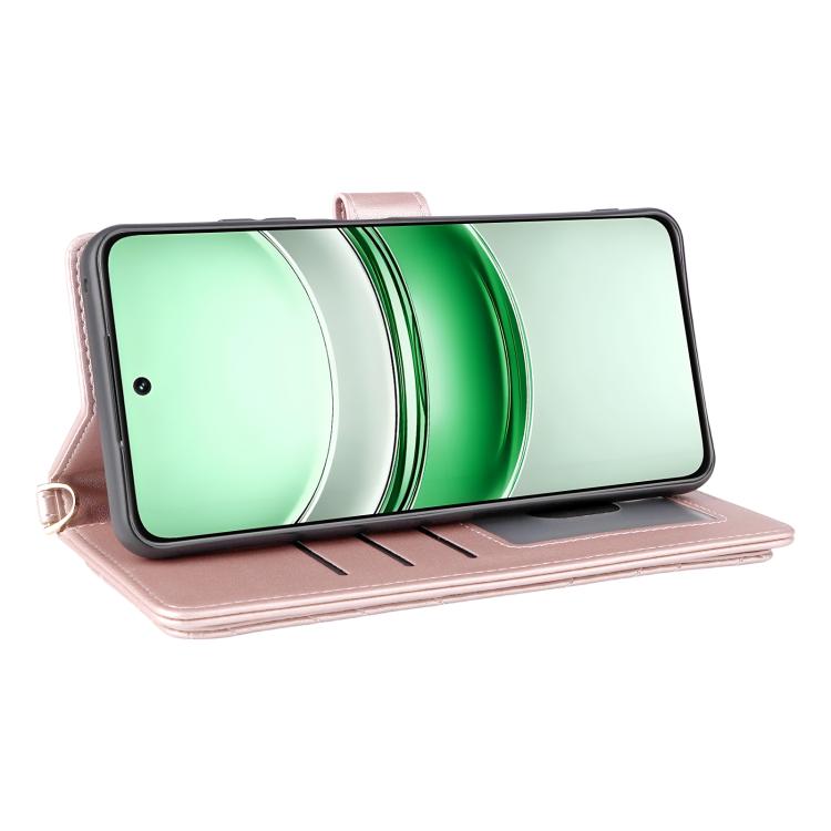 For Realme 14x 5G Malaysia / V70 Multifunctional 6-Card Slots Leather Phone Case with Wrist Strap