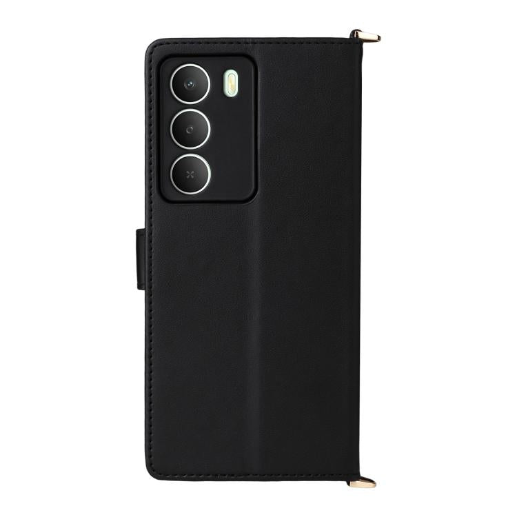 For Realme 14x 5G Malaysia / V70 Multifunctional 6-Card Slots Leather Phone Case with Wrist Strap