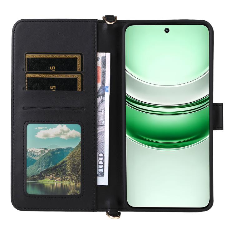 For Realme 14x 5G Malaysia / V70 Multifunctional 6-Card Slots Leather Phone Case with Wrist Strap