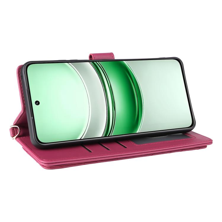 For Realme 14x 5G Malaysia / V70 Multifunctional 6-Card Slots Leather Phone Case with Wrist Strap