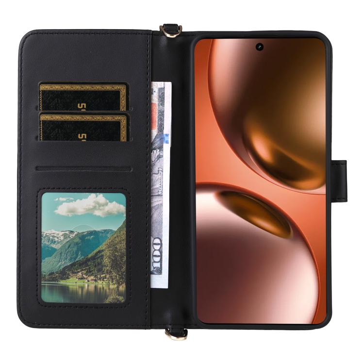 For Realme GT 7 5G Global Multifunctional 6-Card Slots Leather Phone Case with Wrist Strap