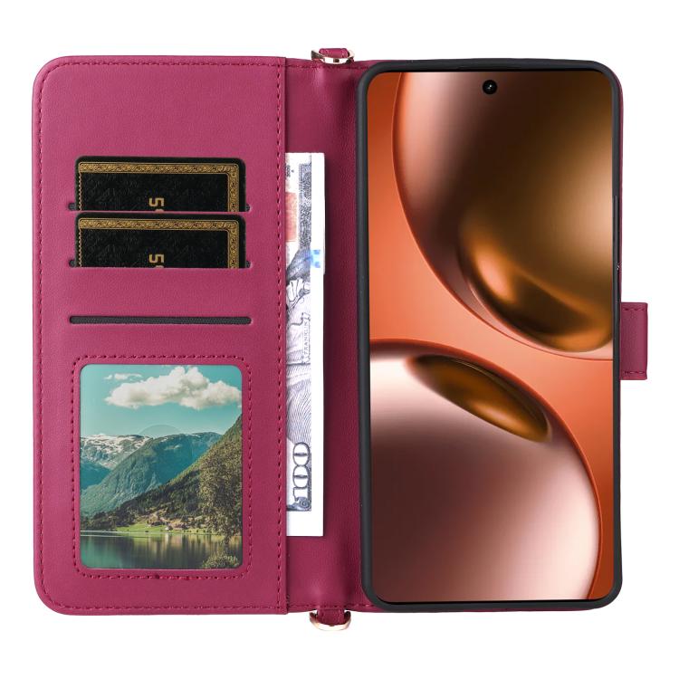 For Realme GT 7 5G Global Multifunctional 6-Card Slots Leather Phone Case with Wrist Strap