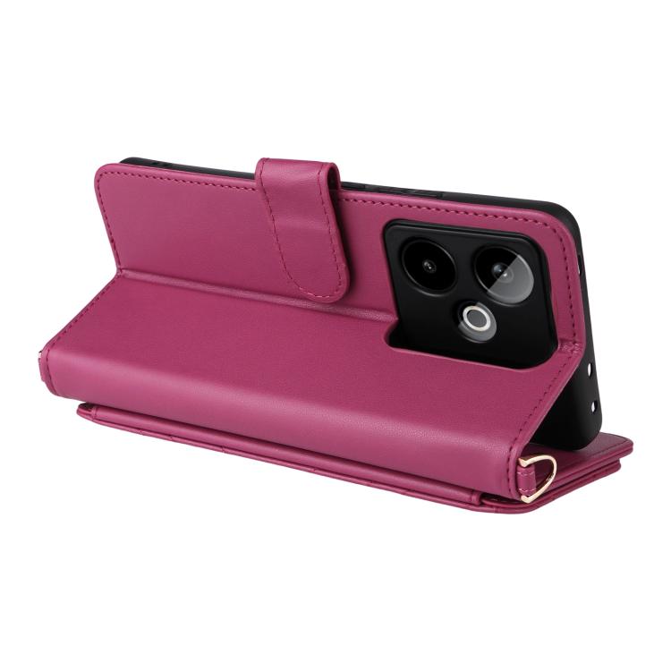 For Realme GT 7 5G Global Multifunctional 6-Card Slots Leather Phone Case with Wrist Strap