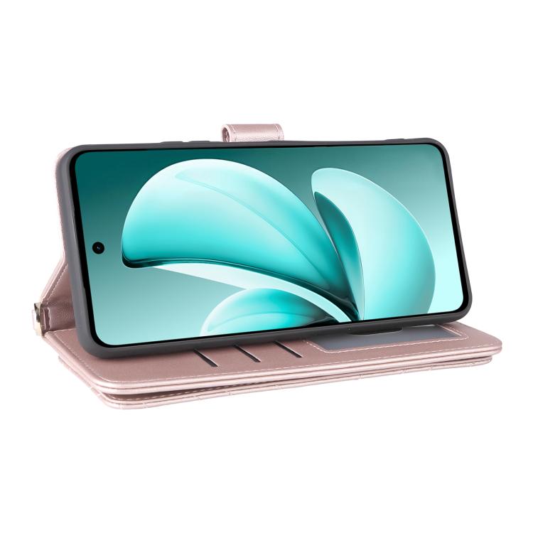 For Realme C71 4G Multifunctional 6-Card Slots Leather Phone Case with Wrist Strap