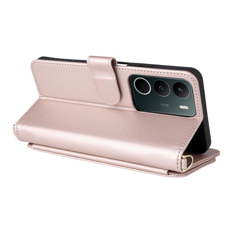 For Realme C71 4G Multifunctional 6-Card Slots Leather Phone Case with Wrist Strap