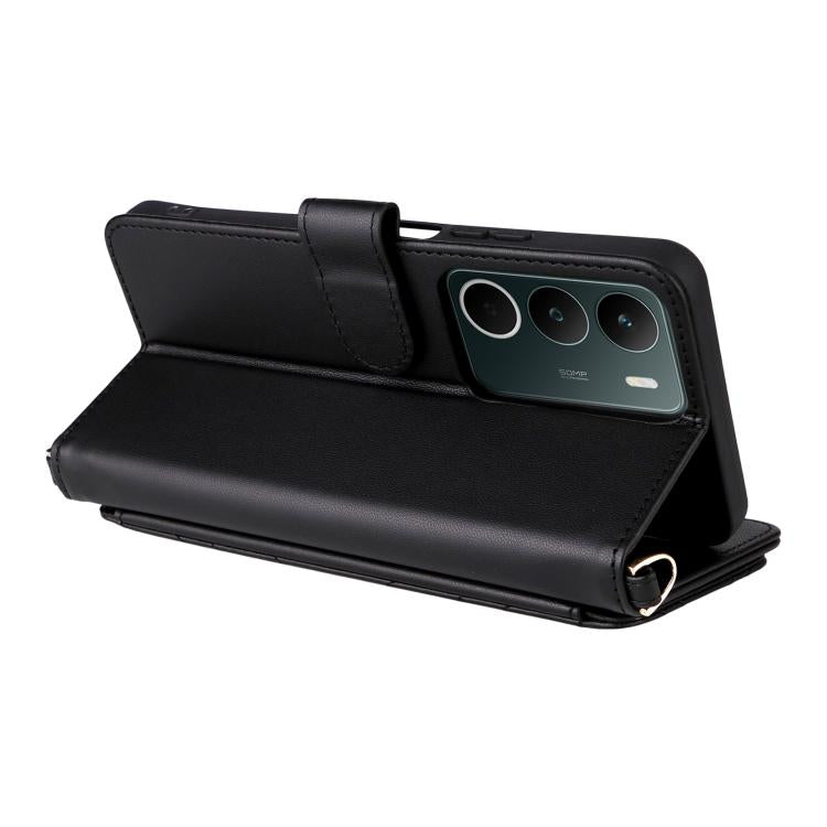 For Realme C71 4G Multifunctional 6-Card Slots Leather Phone Case with Wrist Strap