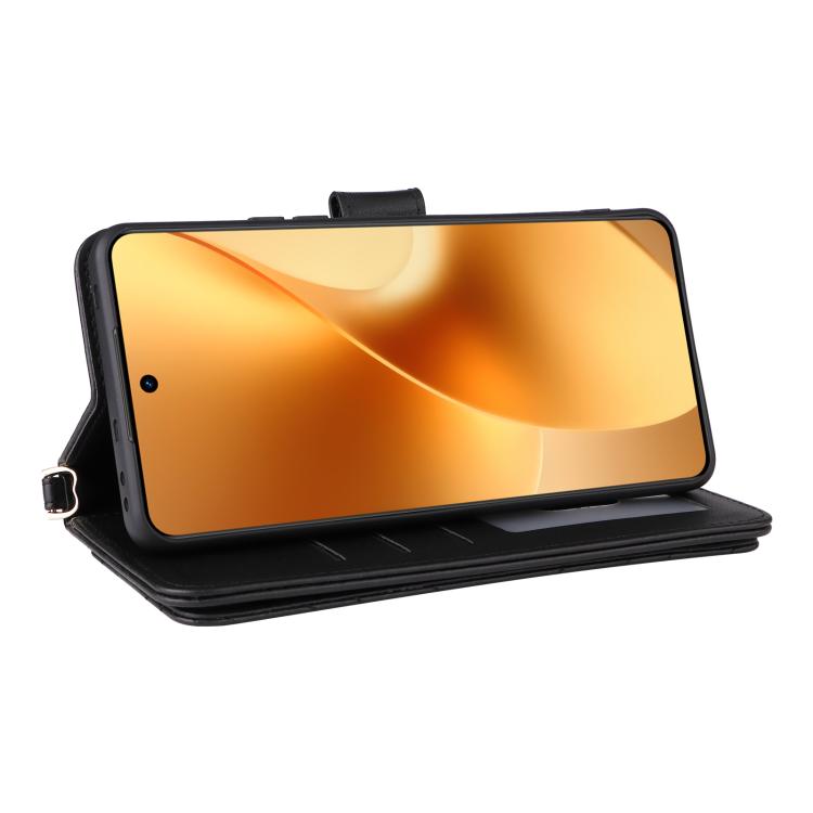 For Realme 15 5G / 15 Pro 5G Multifunctional 6-Card Slots Leather Phone Case with Wrist Strap