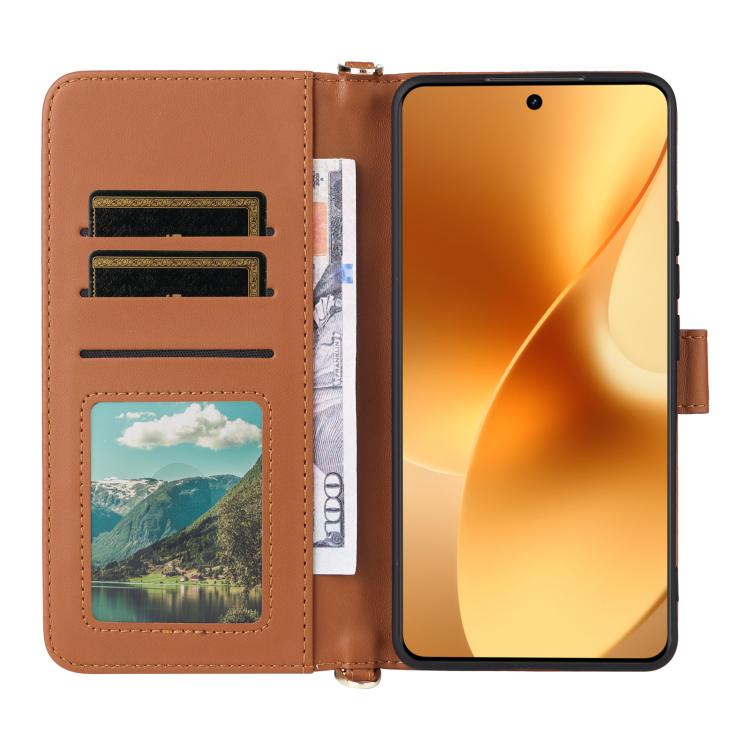 For Realme 15 5G / 15 Pro 5G Multifunctional 6-Card Slots Leather Phone Case with Wrist Strap