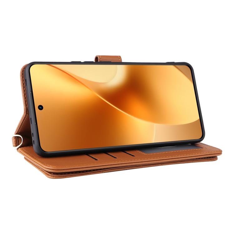 For Realme 15 5G / 15 Pro 5G Multifunctional 6-Card Slots Leather Phone Case with Wrist Strap