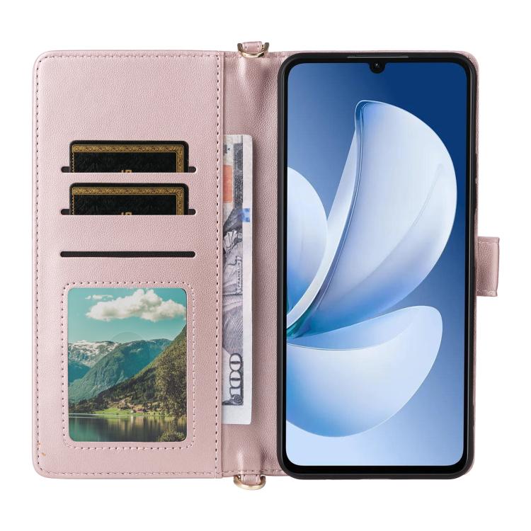 For Realme Note 70T 4G / C71 India Multifunctional 6-Card Slots Leather Phone Case with Wrist Strap